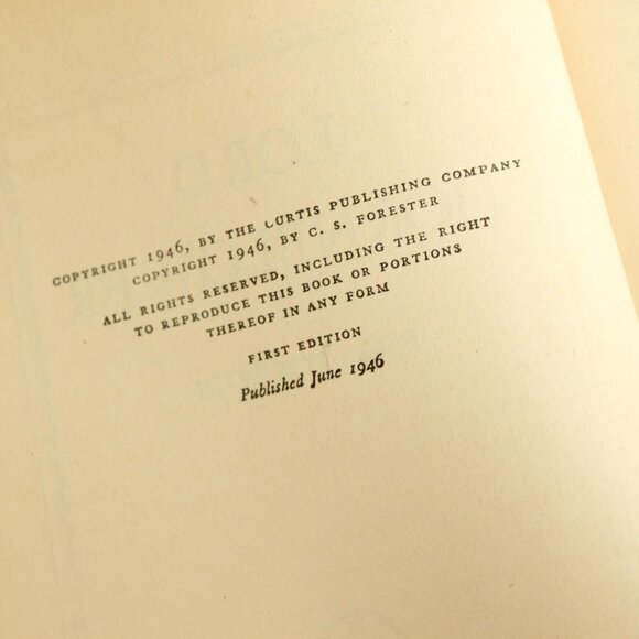 Vintage 1940s Book, "Lord Hornblower", C.S. Forester, First Edition - Picture 6 of 10